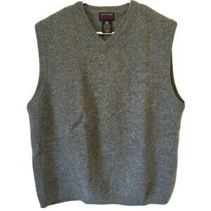Vintage Christopher Rand The Bay Men's Vest Pure New Wool Gray V-Neck Size XL